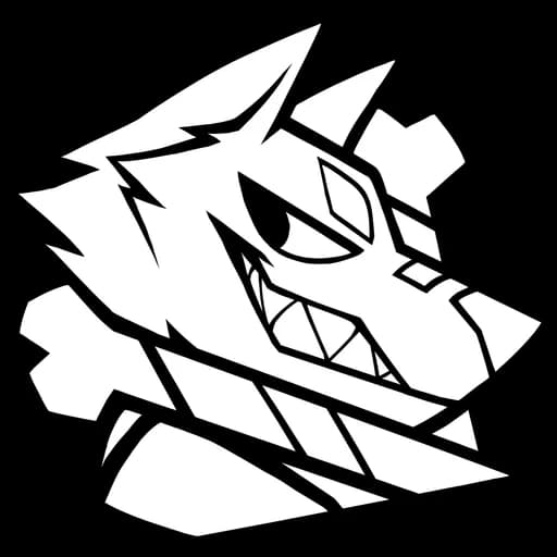 FurFlux black-outlined wolf head logo