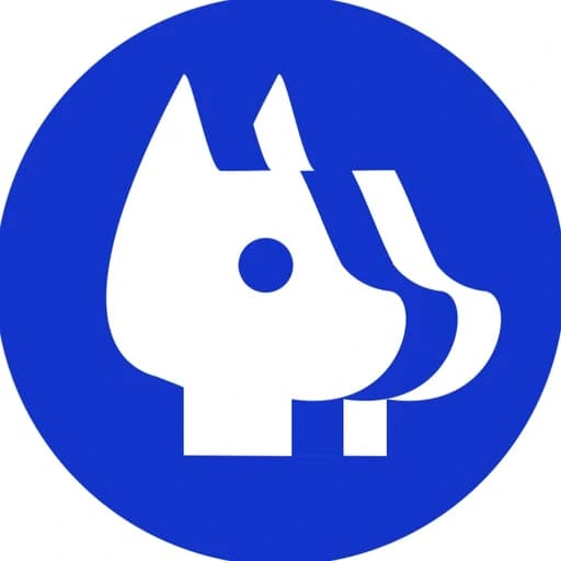 Blue-and-white Furry Film Burrow logo with two overlapping dog heads