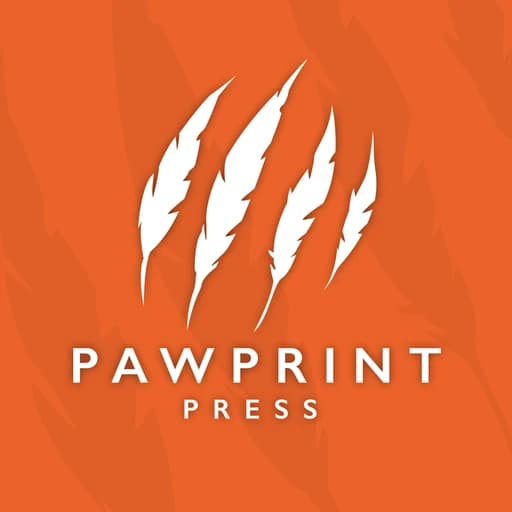 Pawprint Press orange claw-mark logo