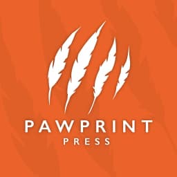 Pawprint Press orange claw-mark logo