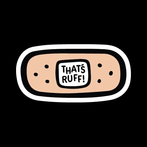 THAT'S RUFF bandage-shaped logo