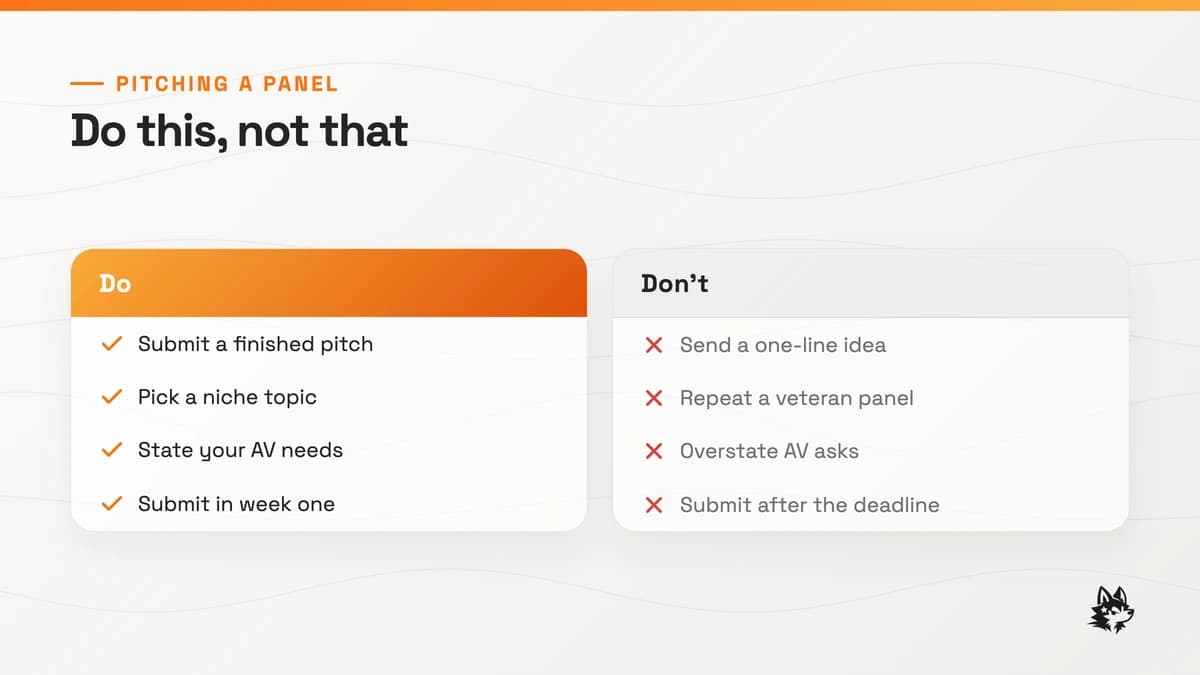 Common panel pitch mistakes that get submissions rejected by convention programming staff