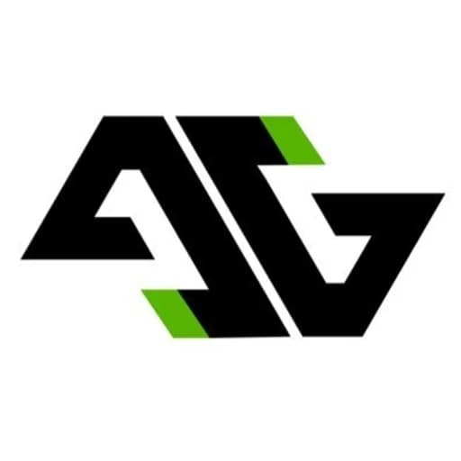Awruff Gear angular black AG monogram with green accent bars