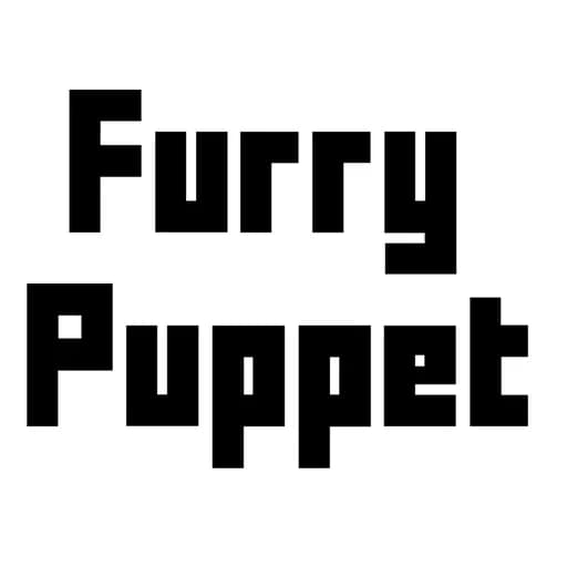 Furry Puppet Studio black pixel-style wordmark on white