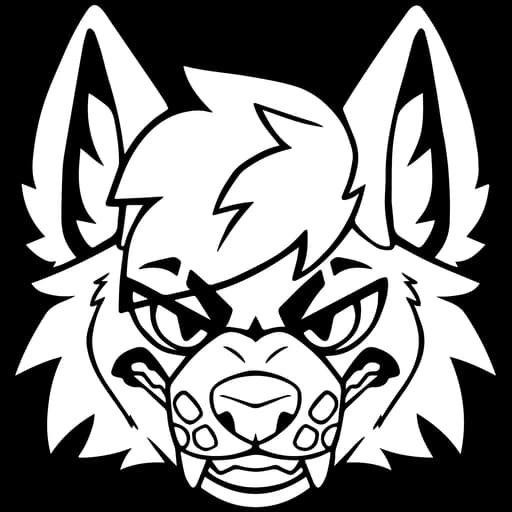 Street Animals Crew mascot Clutch, a snarling wolf head drawn in white with black outlines